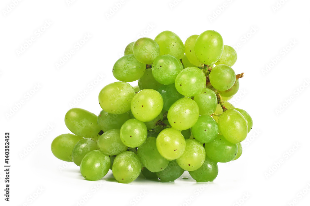 Green grape fruit isolated on white background