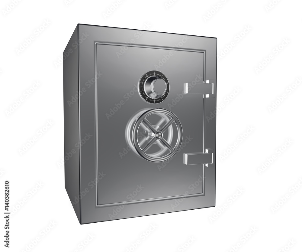 steel safe box 3D render steel safe box 3D render