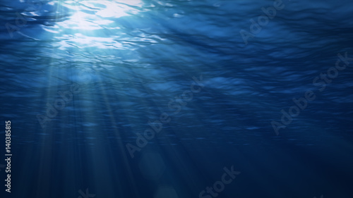 Underwater background. Blue Underwater with ripple and wave lights
