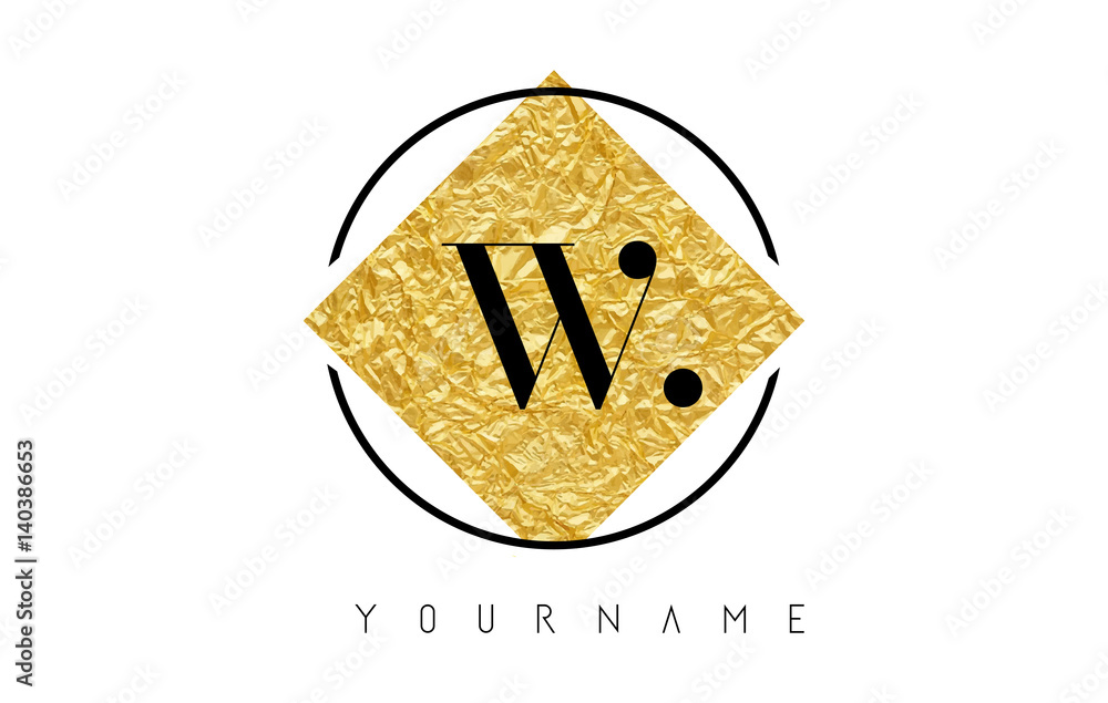 W Letter Logo with Golden Foil Texture. Stock-Vektorgrafik | Adobe Stock