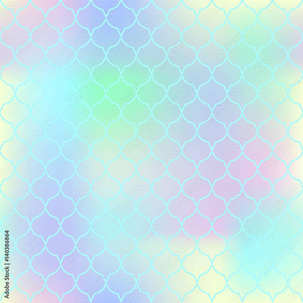 Pastel palette fish skin vector pattern. Fish scale seamless pattern with gradient mesh.