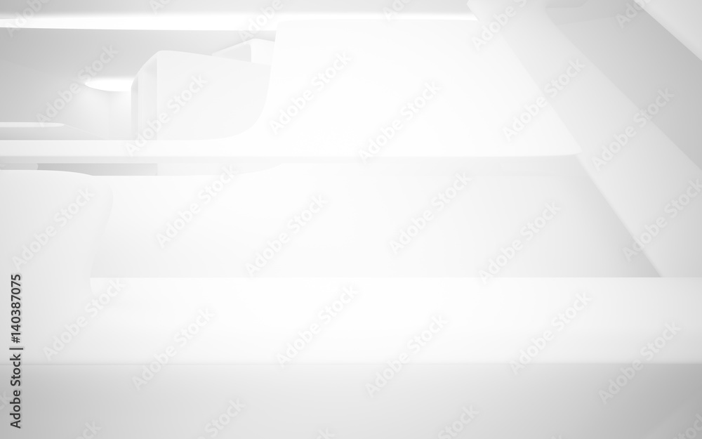 custom made wallpaper toronto digitalAbstract interior of the future in a minimalist style with violet sculpture. Night view . Architectural background. 3D illustration and rendering