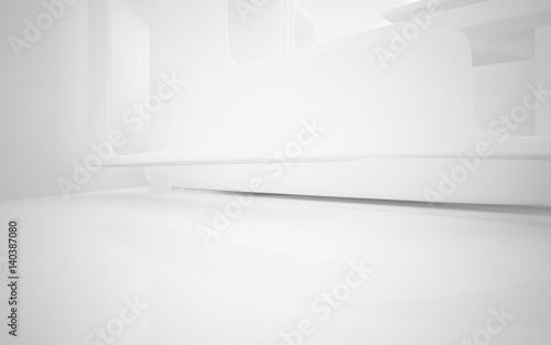 Wallpaper Mural Abstract interior of the future in a minimalist style with violet sculpture. Night view . Architectural background. 3D illustration and rendering Torontodigital.ca