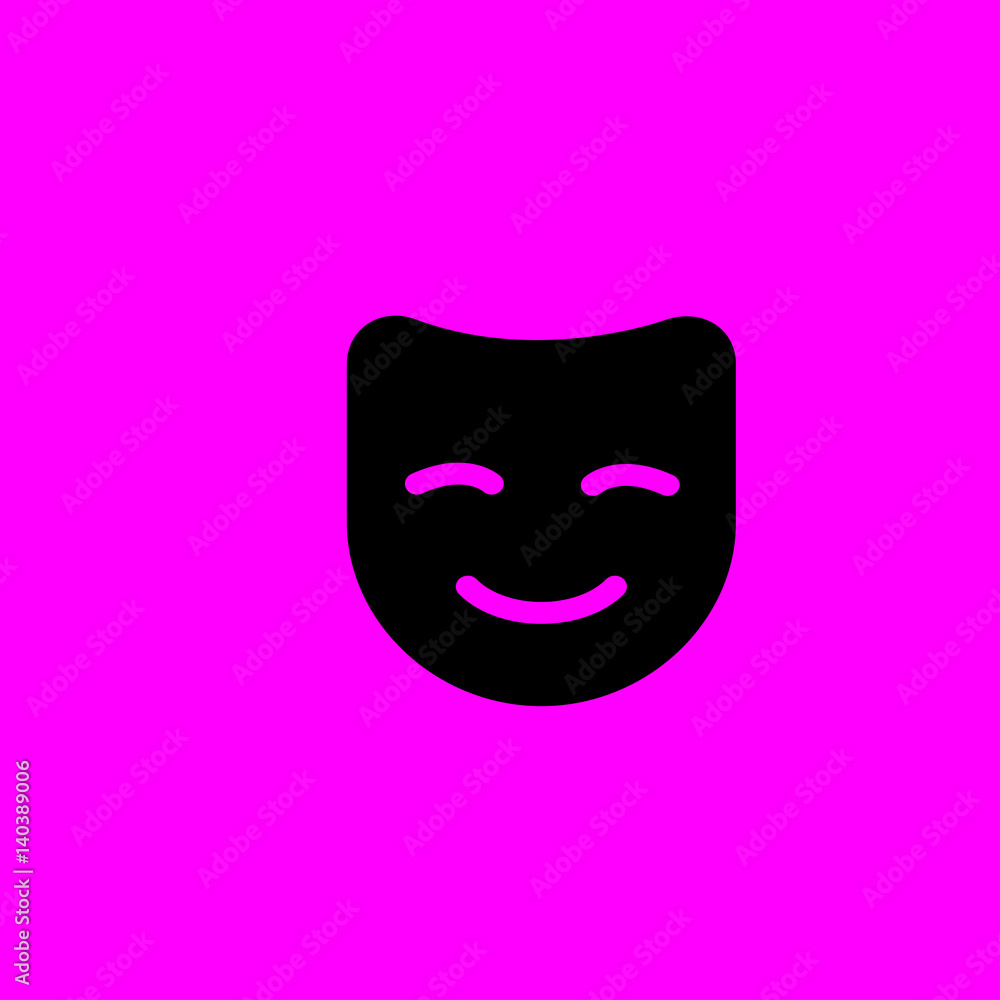 mask with smile icon. flat design mask with smile icon. flat design