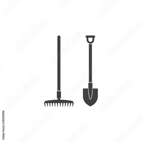 garden fork icon on the white background