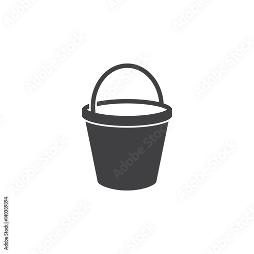 bucket icon on the white background