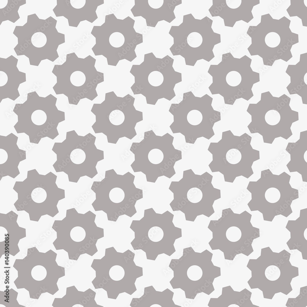 Gears seamless vector pattern, engineering and technology concept