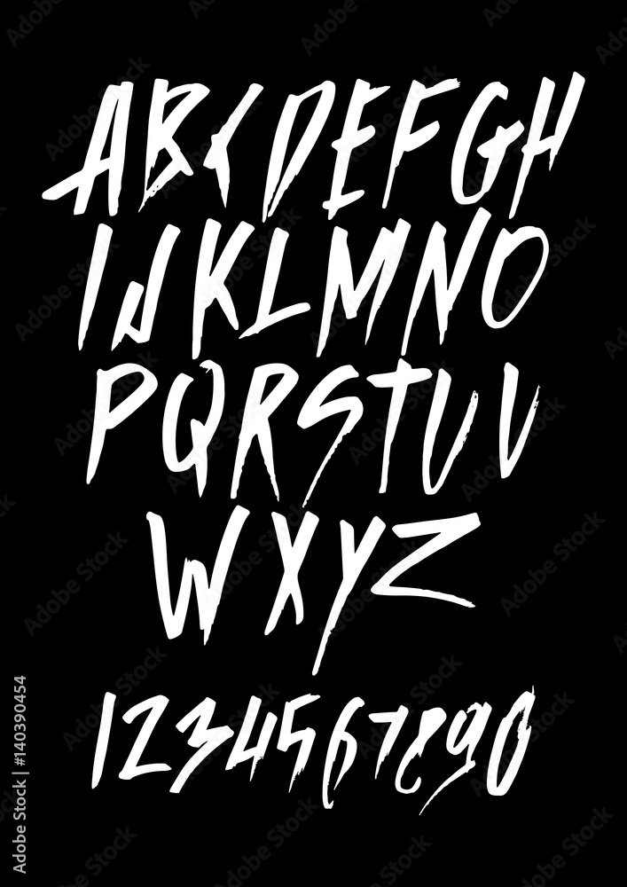 Graphic Font for your design. Hand drawn calligraphy lettering alphabet. Stylish letters with in figures. Vector illustration. Graphic Font for your design. Hand drawn calligraphy lettering alphabet. Stylish letters with in figures. Vector illustration.