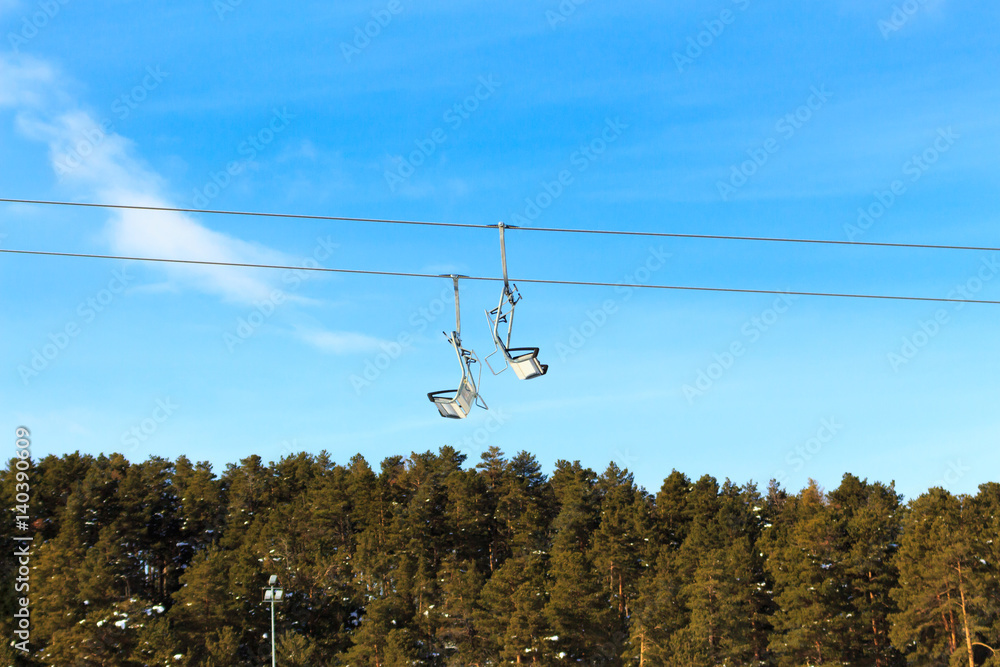 Ski Lift and Ski Resort Winter Season