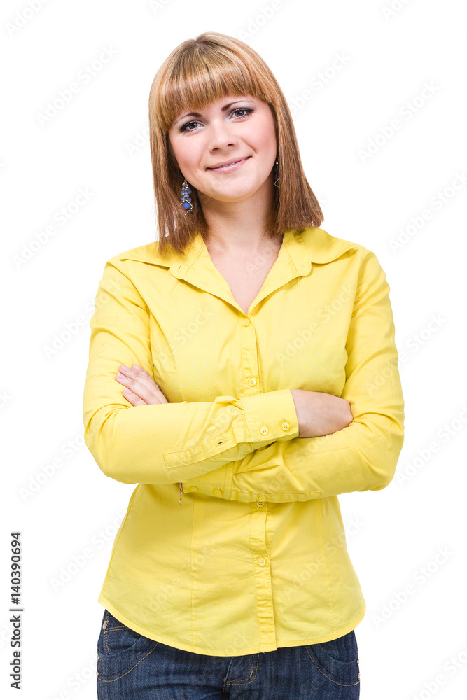 beautiful coquette young woman, isolated on white beautiful coquette young woman, isolated on white