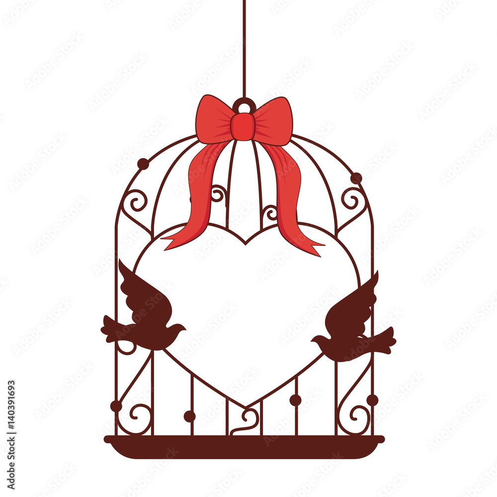 wedding birds romantic card vector illustration design wedding birds romantic card vector illustration design