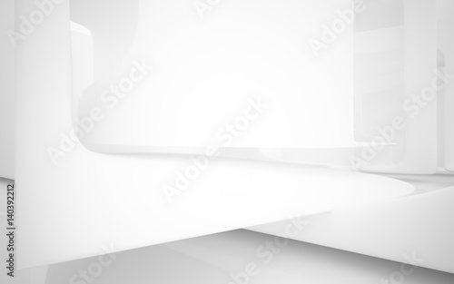 Wallpaper Mural Abstract white and brown interior with window. 3D illustration and rendering. Torontodigital.ca