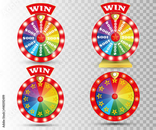 Set of colorful wheel of fortune or fortune infographics. Vector illustration.
