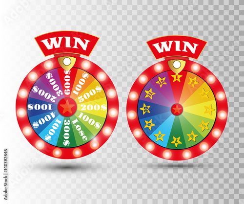 Set of colorful wheel of fortune or fortune infographics. Vector illustration.