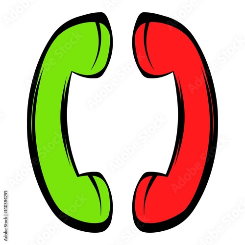 Two handsets icon, icon cartoon