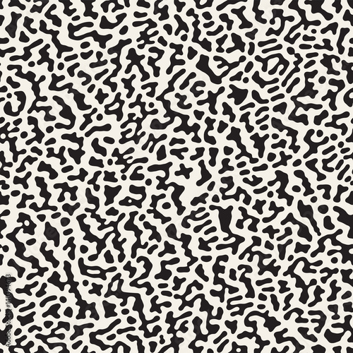 Vector Seamless Grunge Pattern. Black and White Organic Shapes. Messy Spots Texture.