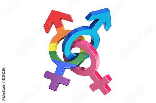 gender symbols, 3D rendering photo