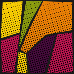 Fotobehang Pop art Gele halftoon popart achtergrond  © whitehoune