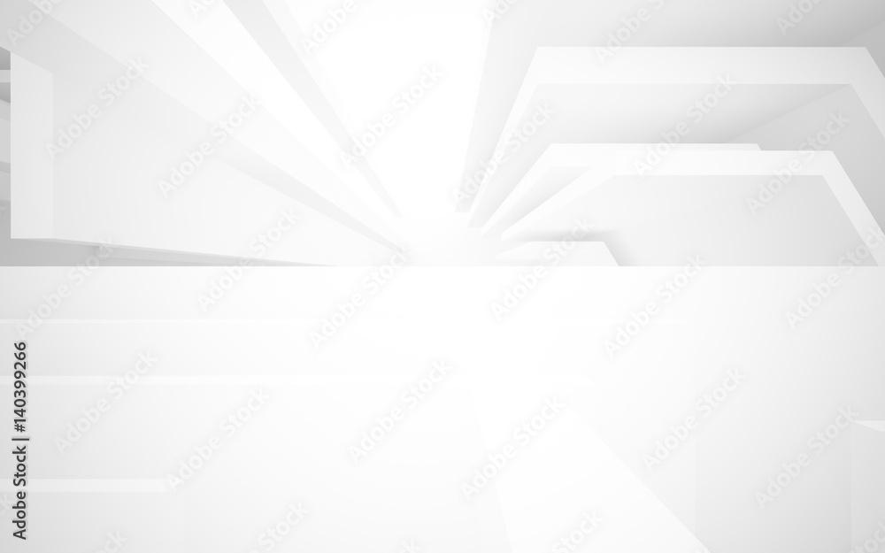 Obraz premium White smooth abstract architectural background. 3D illustration and rendering