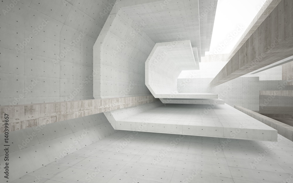 Abstract interior of concrete . Architectural background. 3D illustration and rendering Abstract interior of concrete . Architectural background. 3D illustration and rendering