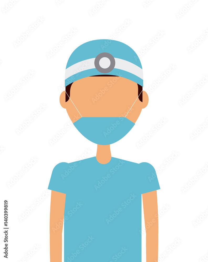 medical nurse man icon over white background. colorful design. vector illustration