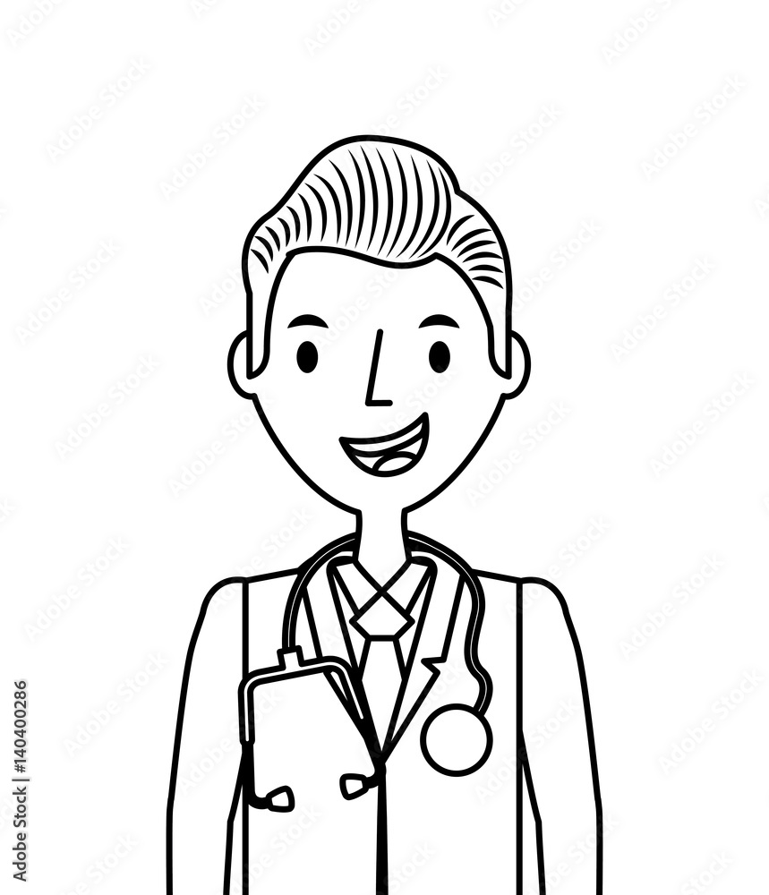 medical doctor man icon over white background. vector illustration medical doctor man icon over white background. vector illustration