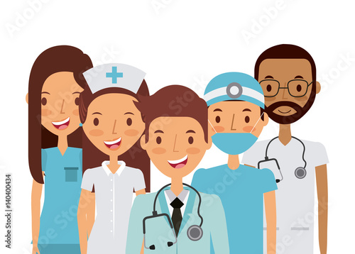 medicine professional people over white background. colorful design. vector illustration