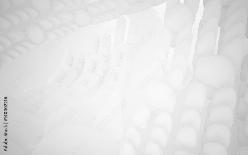 Abstract smooth white interior of the future. Architectural background. 3D illustration and rendering Abstract smooth white interior of the future. Architectural background. 3D illustration and rendering