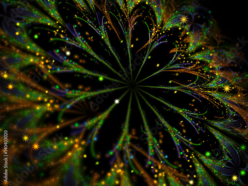 Green Floral Background - Fractal Art