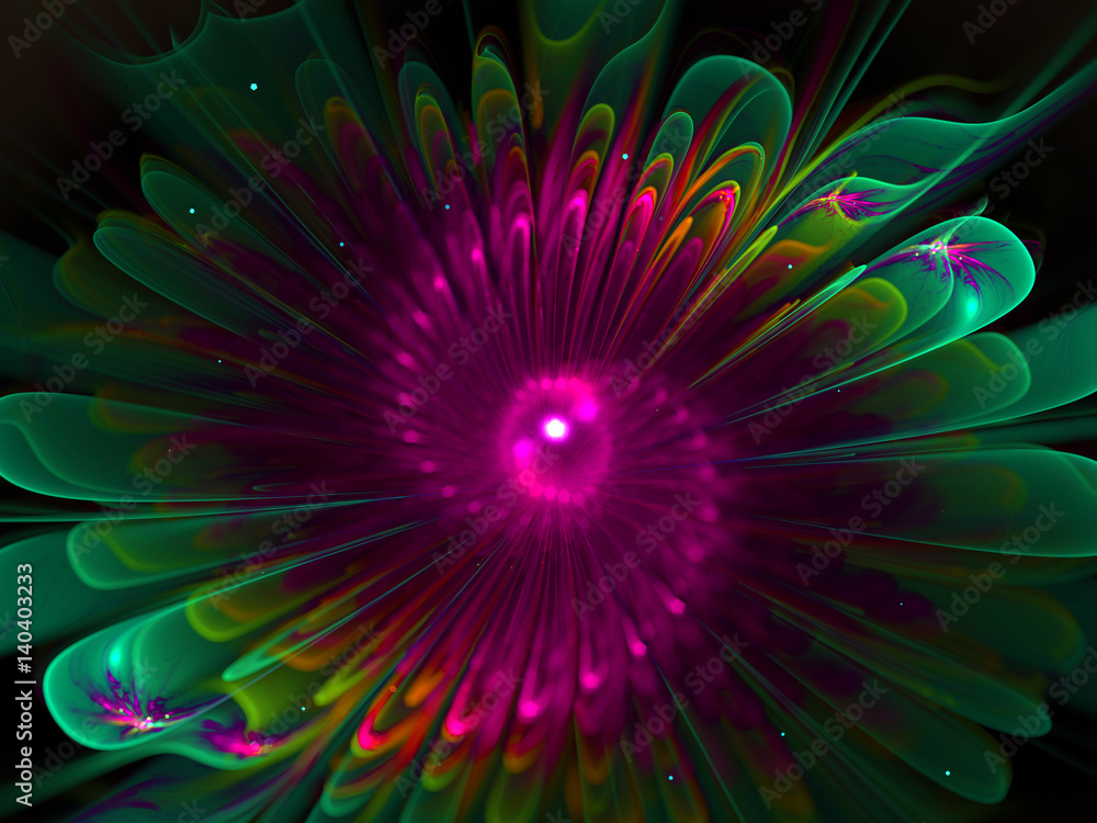 Abstract Shining Chrysanthemum - Fractal Art Abstract Shining Chrysanthemum - Fractal Art