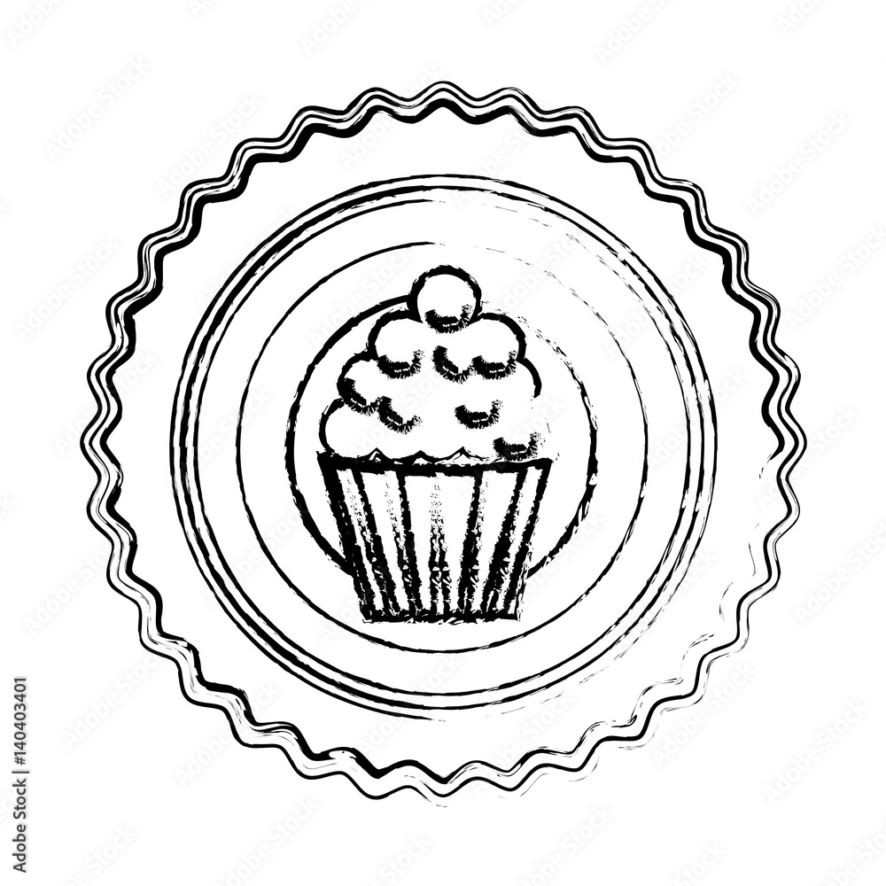 delicious sweet cupcake product vector illustration design