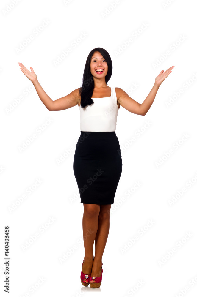 Nice woman model isolated on the white background Nice woman model isolated on the white background