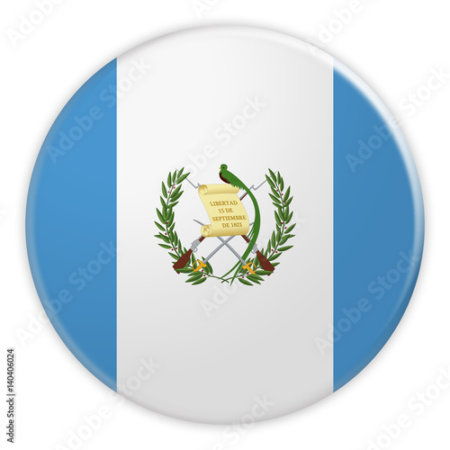Guatemala Flag Button, News Concept Badge, 3d illustration on white background