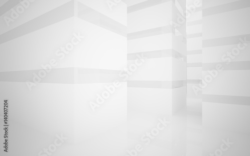 White Abstract architectural background whith gray lines . 3D illustration and rendering