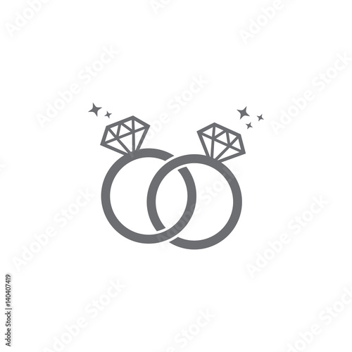 Bride and groom rings. Vector illustration
