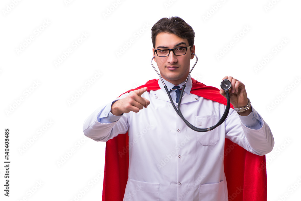 Super hero doctor isolated on white Super hero doctor isolated on white