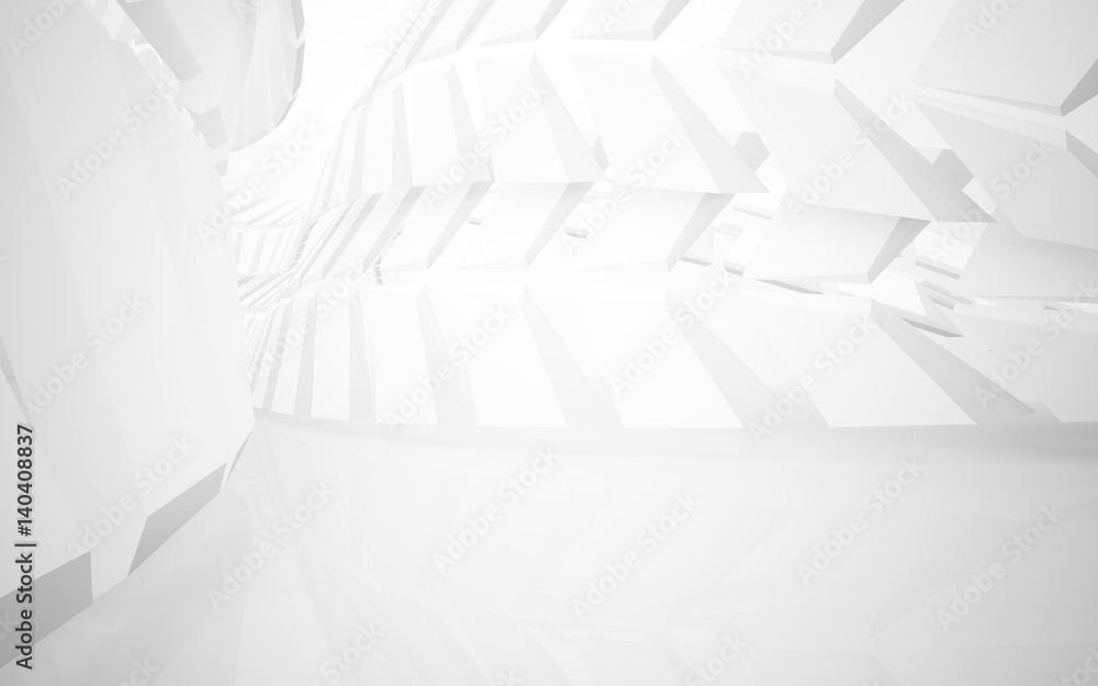 Abstract white interior of the future. 3D illustration and rendering Abstract white interior of the future. 3D illustration and rendering