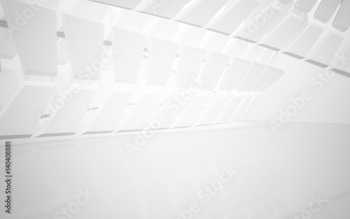 Abstract white interior of the future. 3D illustration and rendering