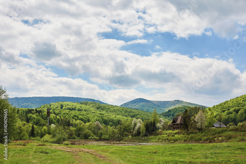 Beautiful valley with mountains in the background