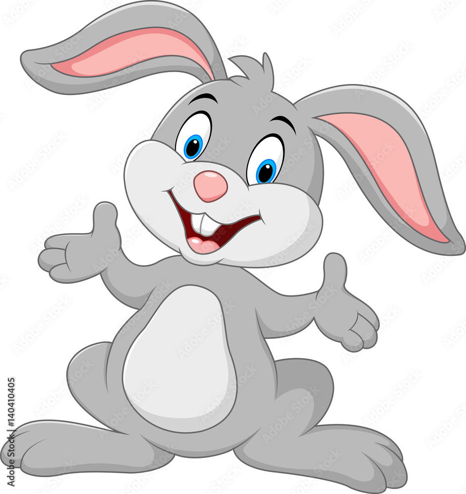 Obraz premium Cartoon cute rabbit posing