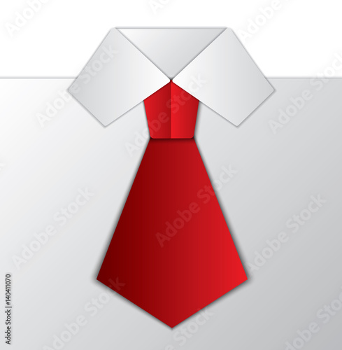 Men's Tie and Shirt Collar   - vector illustration