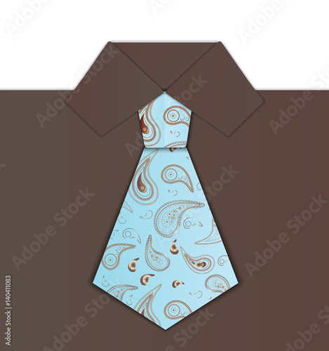 Men's Tie and Shirt Collar   - vector illustration