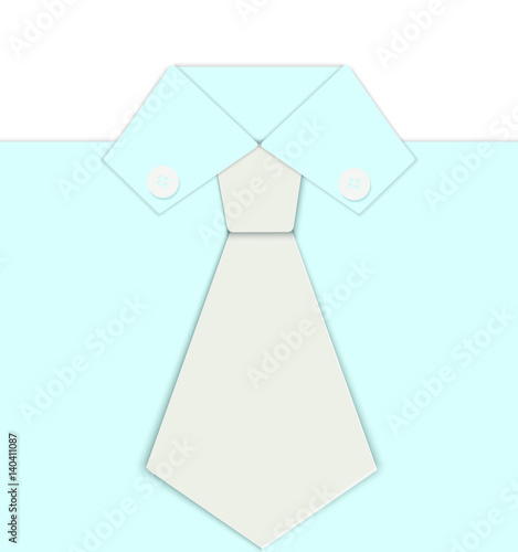 Men's Tie and Shirt Collar   - vector illustration