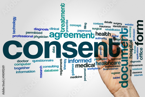 Quadro su tela Consent word cloud