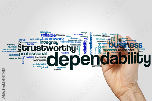 Dependability word cloud