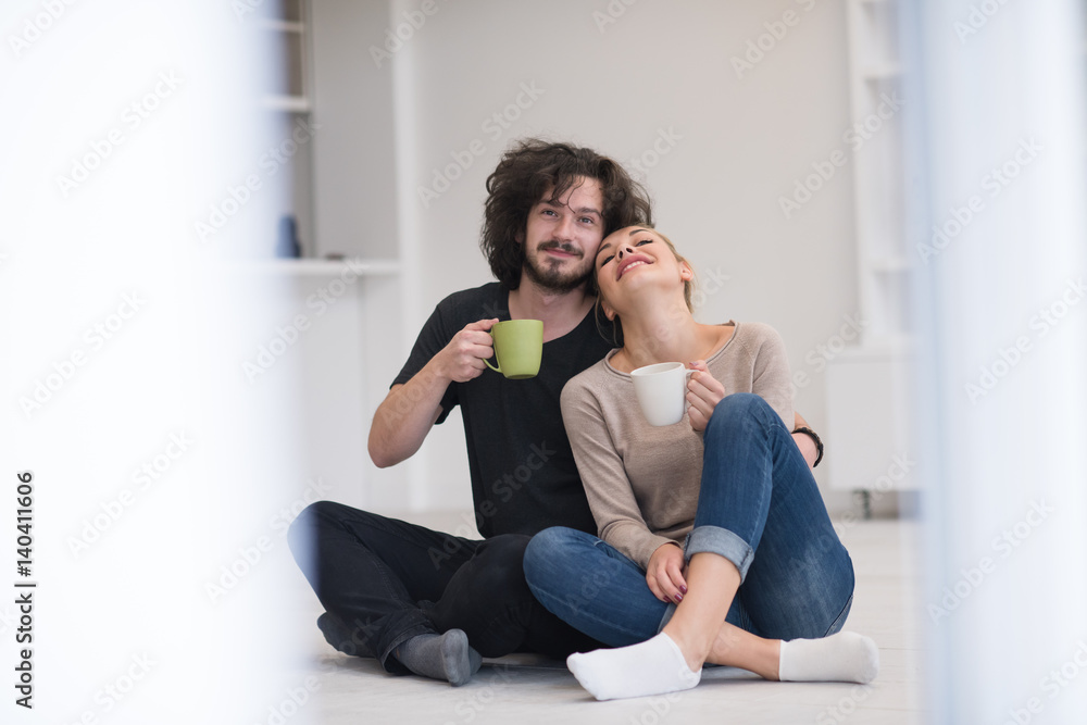 young couple in their new home young couple in their new home