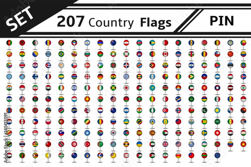 set 207 country flag pin