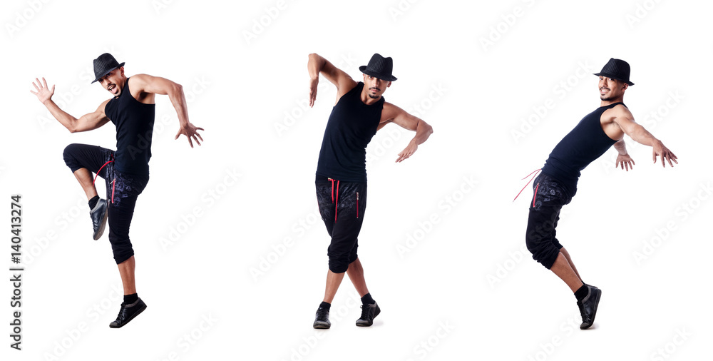 Obraz premium Muscular dancer isolated on white