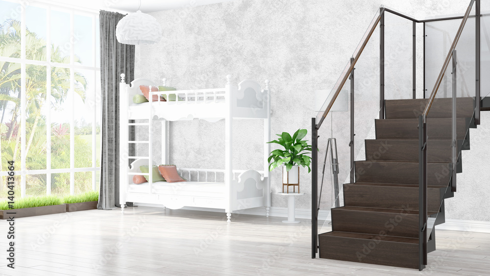 Obraz premium Modern bright interior . 3D rendering