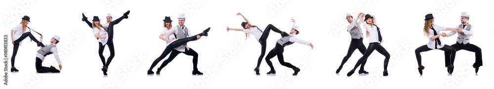 Pair of dancers dancing modern dances Pair of dancers dancing modern dances